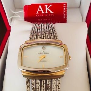 Anne Klein Two-Tone Swarovski Watch